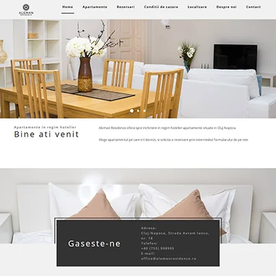 Design site web de prezentare hotel - Aleman Residence