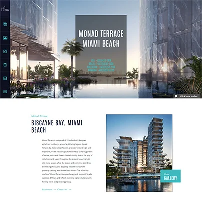 Design site web de prezentare Monad Terrace Condo Miami Beach