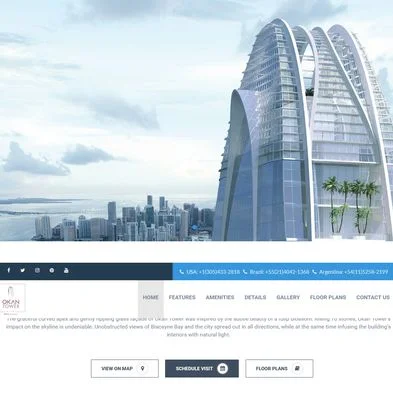 Design site web de prezentare proiect imobiliar - Okan Tower Miami