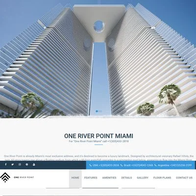 Design site web de prezentare proiect rezidential - One River Point Miami
