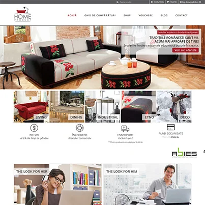 Design site web de vanzari online mobilier casnic si industrial - Home Product