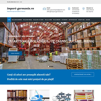 Design site web depozit en-gros de solduri si stocuri - www.import-germania.ro
