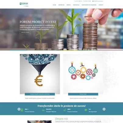 Design site web firma consultanta fonduri europene - Forum Proiect Invest