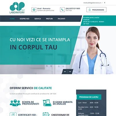Design site web laborator analize medicale - DGP Laboratory