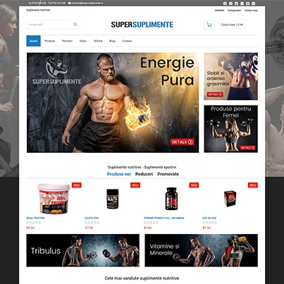 Design site web magazin online nutritie si suplimente alimentare sportivi - Super Suplimente