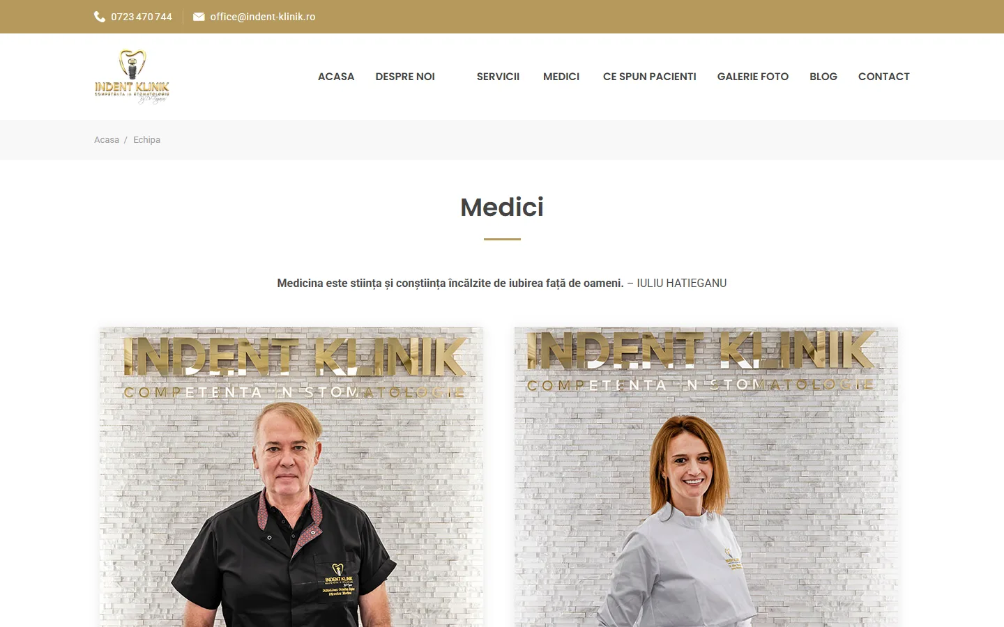 Design site web de prezentare clinică stomatologie - InDent Klinik
