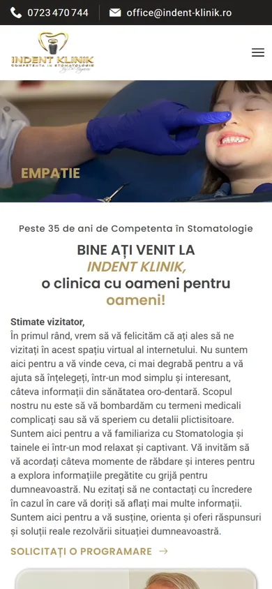 Design site web de prezentare clinică stomatologie - InDent Klinik