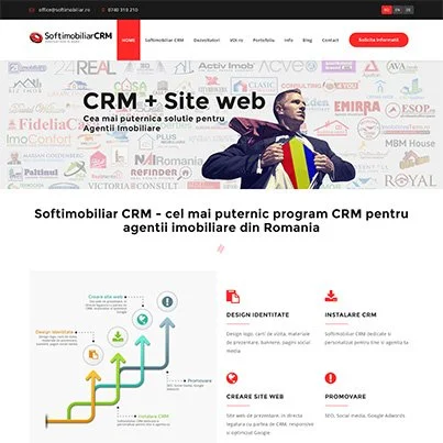 Design site web prezentare platforma gestiune agentii imobiliare- Softimobiliar CRM