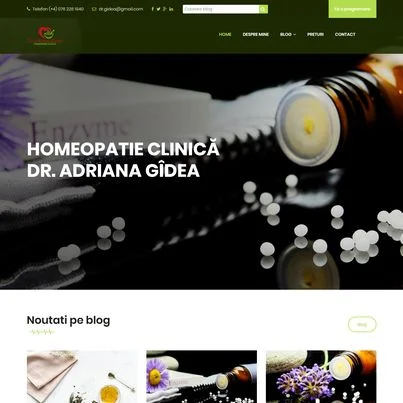 Design site web prezentare servicii homeopatie clinica – Dr. Adriana Gidea