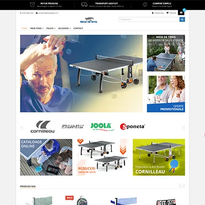 Realizare site web vanzari online accesorii si mese pentru tenisul de masa - mesetenis.ro