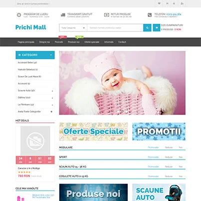 Realizare site web vanzari online articole copii - Prichi Mall