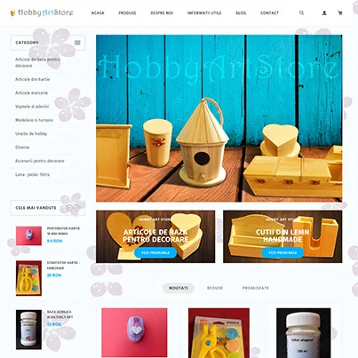 Realizare site web vanzari online produse creativ hobby art