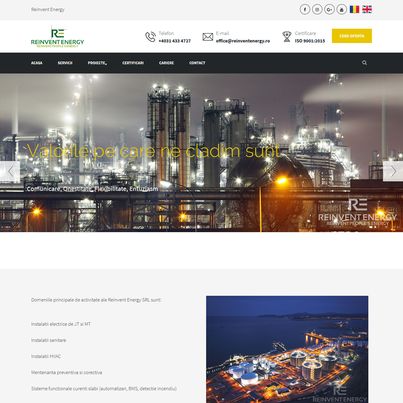 Design site web companie servicii energetice - Reinvent Energy