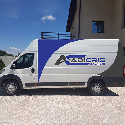 Realizare grafica colantare auto furgoneta van pentru compania de transport Adicris Motors