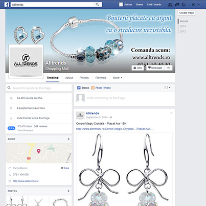 Design pagina facebook magazin online bijuterii - Alltrends