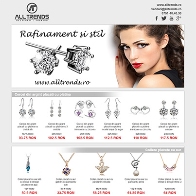 Design Newsletter magazin online bijuterii si accesorii - All Trends