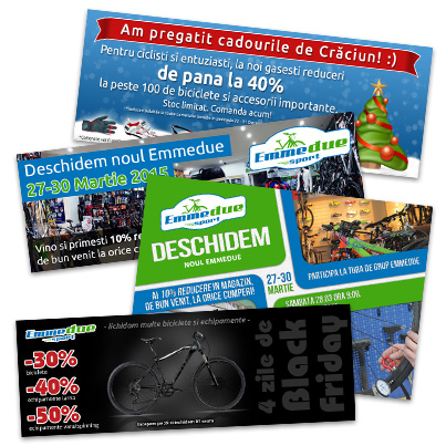Design banner publicitar magazin vanzari biciclete si echipamente ciclism - Emmedue Sport