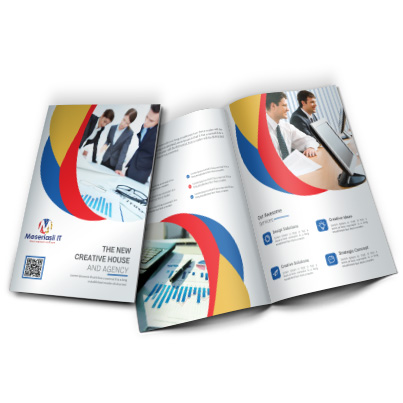Design brosura companie marketing online - Meseriasii IT